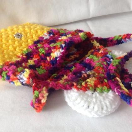 Crochet Girl's Purse Bright Yellow..
