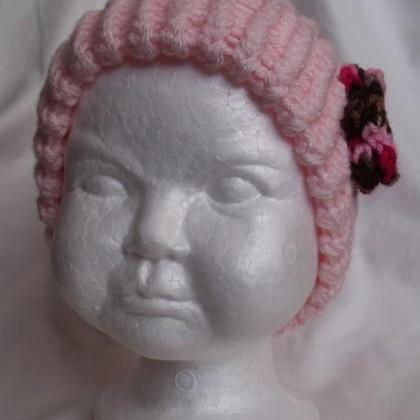 Pink Knit Hat, Knit Baby Hat, Girl Knit Hat,..
