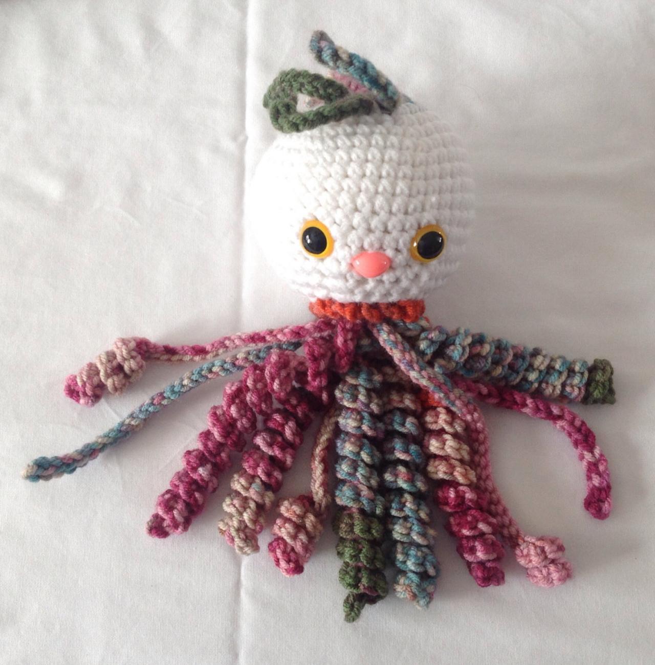 Crochet Baby Rattle Crochet Jellyfish Handmade Baby Toy Crochet Fish Crochet Toy