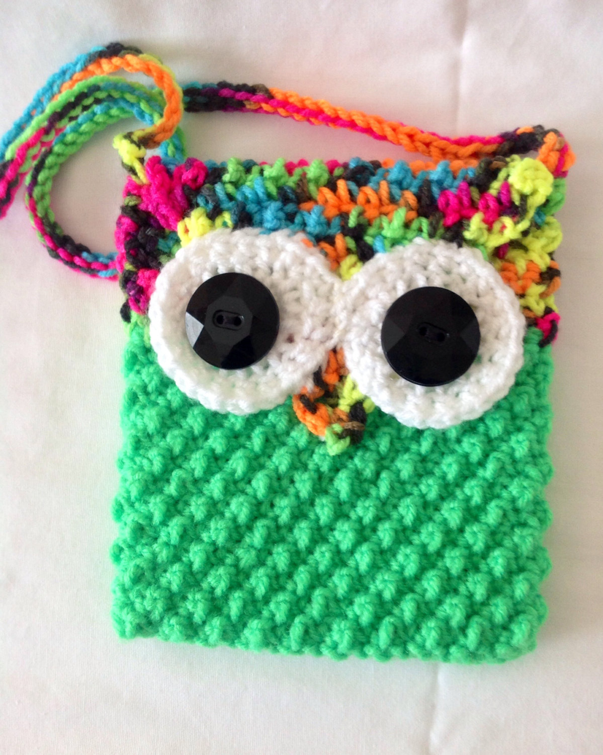 Crochet Owl Purse Little Girl Purse Small Purse Peach Hand Bag Little Girl Bag Owl Bag